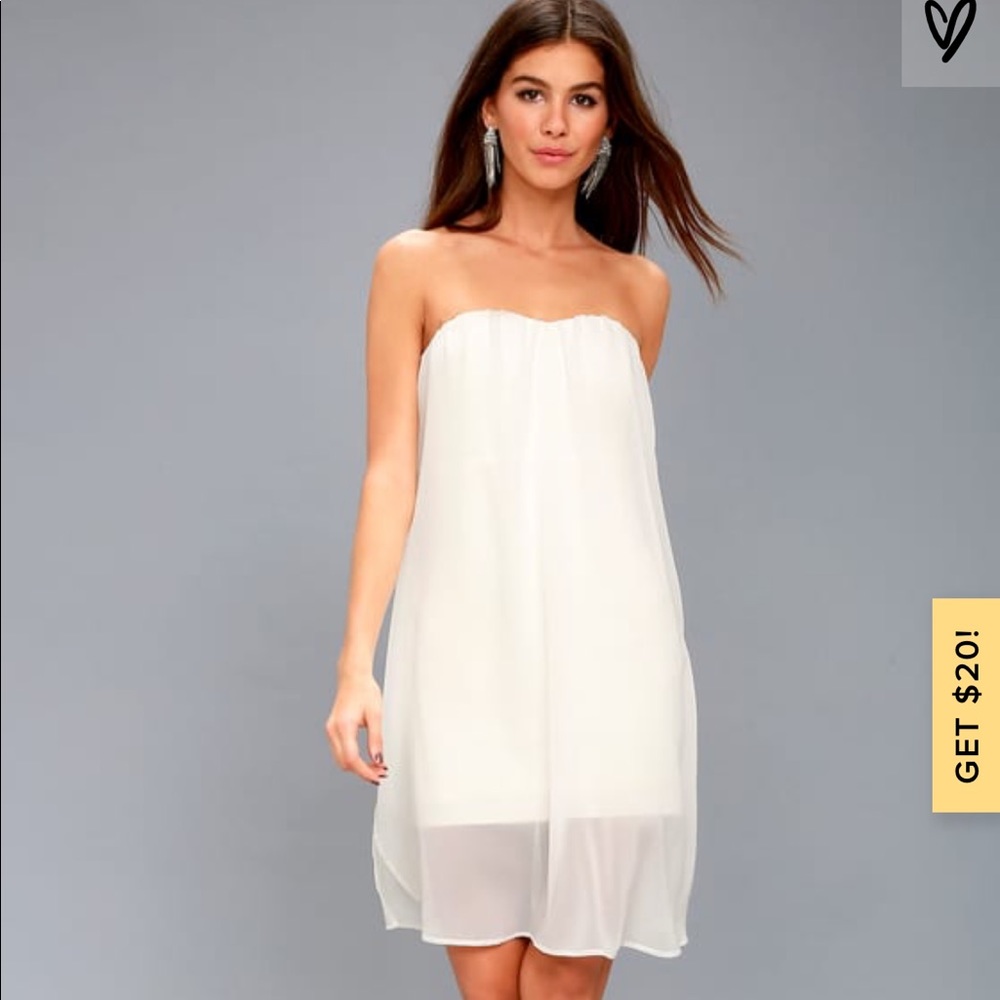 Allure of it All White Strapless Dress